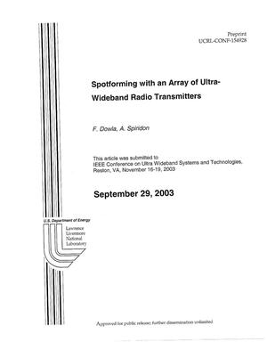 Spotforming with an Array of Ultra-Wideband Radio Transmitters