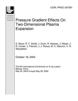 Primary view of Pressure Gradient Effects On Two-Dimensional Plasma Expansion