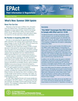 Whats New: Summer 2004 Update; Federal Fleet Rule