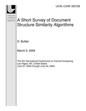 A Short Survey of Document Structure Similarity Algorithms