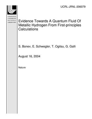 Evidence Towards A Quantum Fluid Of Metallic Hydrogen From First-principles Calculations