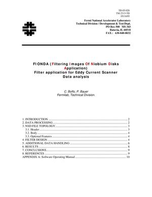 FIONDA (Filtering Images of Niobium Disks Application): Filter application for Eddy Current Scanner data analysis