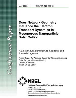 Does Network Geometry Influence the Electron Transport Dynamics in Mesoporous Nanoparticle Solar Cells?