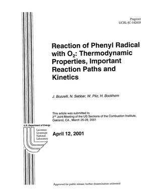Reaction of Phenyl Radical with O2: Thermodynamic Properties, Important Reaction Paths and Kinetics