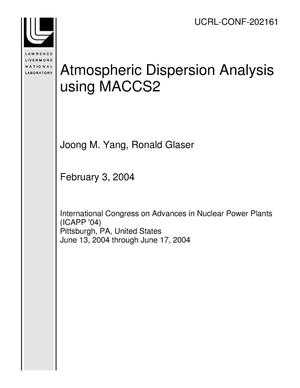 Atmospheric Dispersion Analysis using MACCS2