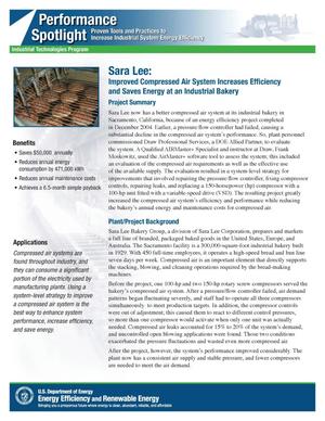 Sara Lee: Improved Compressed Air System Increases Efficiency and Saves Energy at an Industrial Bakery