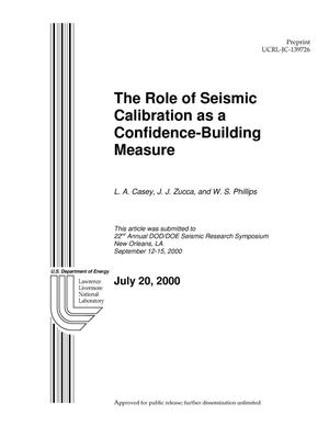 Role of Seismic Calibration as a Confidence-Building Measure