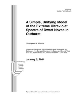 A Simple, Unifying Model of the Extreme Ultraviolet Spectra of Dwarf Novae in Outburst