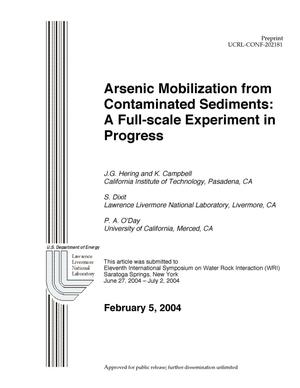Arsenic Mobilization from Contaminated Sediments: A Full-scale Experiment in Progress