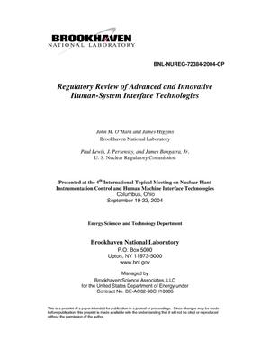 REGULATORY REVIEW OF ADVANCED AND INNOVATIVE HUMAN-SYSTEM INTERFACE TECHNOLOGIES.