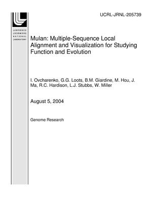 Mulan: Multiple-Sequence Local Alignment and Visualization for Studying Function and Evolution