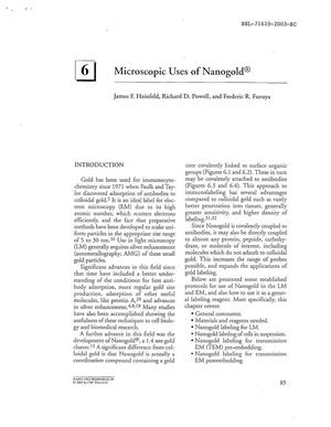 Microscopic Uses of Nanogold.