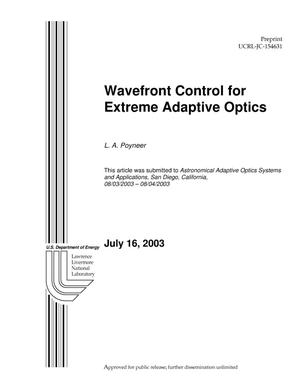 Wavefront Control for Extreme Adaptive Optics