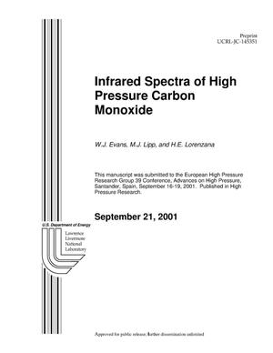Infrared Spectra of High Pressure Carbon Monoxide