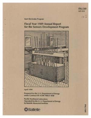 Fiscal year 1989 annual report for the Sensors Development Program: Inert Electrodes Program