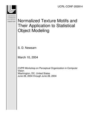 Normalized Texture Motifs and Their Application to Statistical Object Modeling