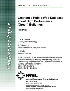 Creating a Public Web Database about High Performance (Green) Buildings: Preprint