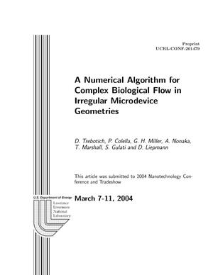 A Numerical Algorithm for Complex Biological Flow in Irregular Microdevice Geometries