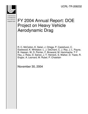 FY 2004 Annual Report: DOE Project on Heavy Vehicle Aerodynamic Drag