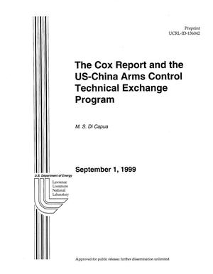 Cox report and the US-China arms control technical exchange program
