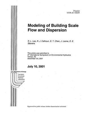 Modeling of Building Scale Flow and Dispersion
