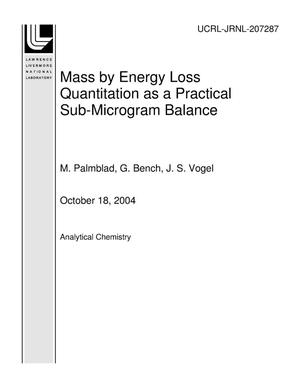 Mass by Energy Loss Quantitation as a Practical Sub-Microgram Balance