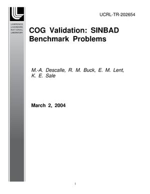 COG validation: SINBAD Benchmark Problems