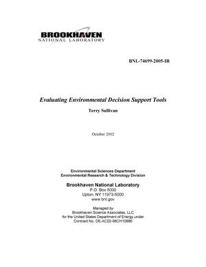 EVALUATING ENVIRONMENTAL DECISION SUPPORT TOOLS.