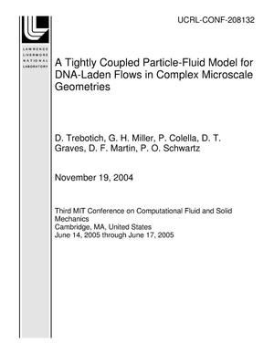 A Tightly Coupled Particle-Fluid Model for DNA-Laden Flows in Complex Microscale Geometries