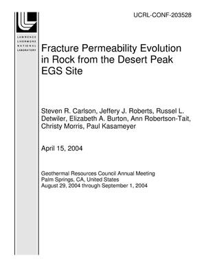 Fracture Permeability Evolution in Rock from the Desert Peak EGS Site
