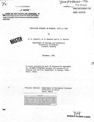 Heat-flow studies in Wyoming, 1979 to 1981