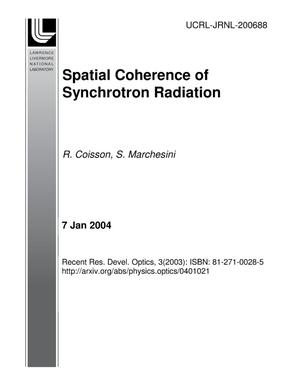Spatial Coherence of Synchrotron Radiation