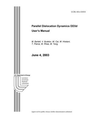 Parallel Dislocation Dynamics DD3d User's Manual
