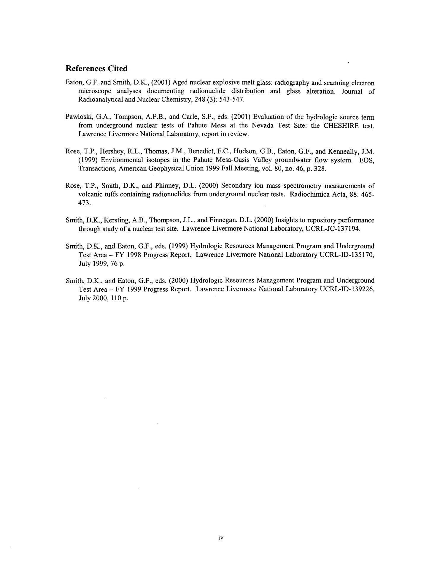 Hydrologic Resources Management Program and Underground Test Area Project FY 2000 Progress Report
                                                
                                                    [Sequence #]: 12 of 156
                                                