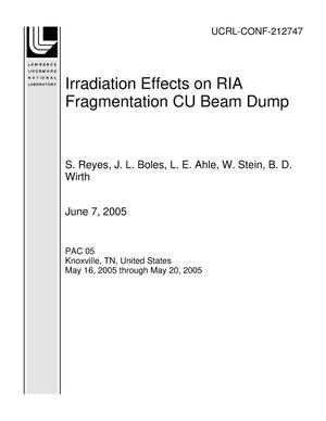 Irradiation Effects on RIA Fragmentation CU Beam Dump