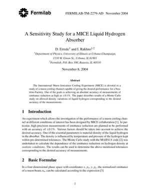 A Sensitivity study for a MICE liquid hydrogen absorber