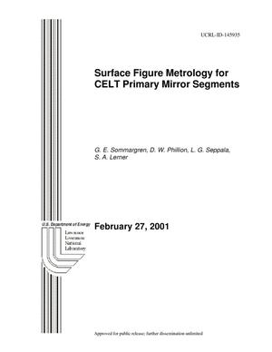 Surface Figure Metrology for CELT Primary Mirror Segments
