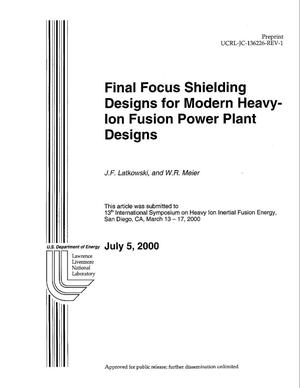 Final Focus Shielding Designs for Modern Heavy-Ion Fusion Power Plant Designs
