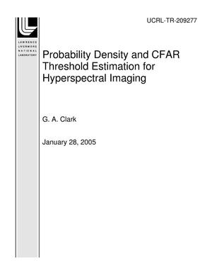 Probability Density and CFAR Threshold Estimation for Hyperspectral Imaging