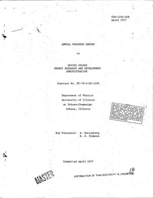 Primary view of object titled 'Annual progress report'.