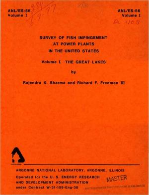 Primary view of object titled 'Survey of fish impingement at power plants in the United States. Volume I. The Great Lakes'.