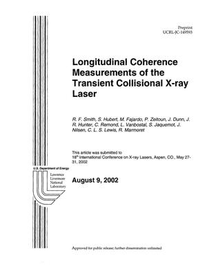 Longitudinal Coherence Measurements of the Transient Collisional X-Ray Laser