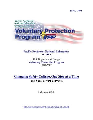 Changing Safety Culture, One Step at a Time: The Value of the DOE-VPP Program at PNNL