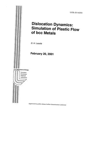 Dislocation dynamics: simulation of plastic flow of bcc metals