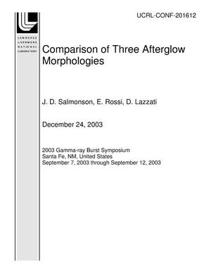 Comparison of Three Afterglow Morphologies