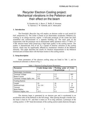 Recycler Electron Cooling Project: Mechanical vibrations in the Pelletron and their effect on the beam