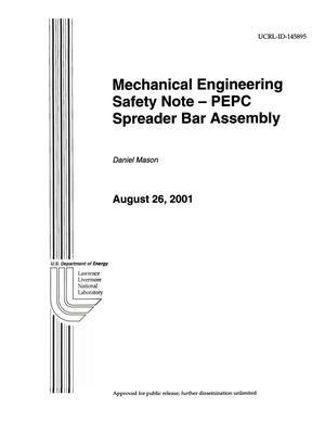 Mechanical Engineering Safety Note PEPC Spreader Bar Assembly