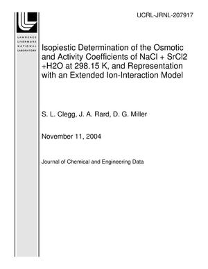 Isopiestic Determination of the Osmotic and Activity Coefficients of NaCl + SrCl2 + H2O at 298.15 K, and Representation with an Extended Ion-Interaction Model