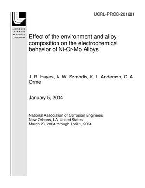 Effect of the environment and alloy composition on the electrochemical behavior of Ni-Cr-Mo Alloys
