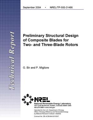 Preliminary Structural Design of Composite Blades for Two- and Three-Blade Rotors